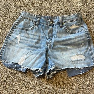 aerie light wash jean shorts!
